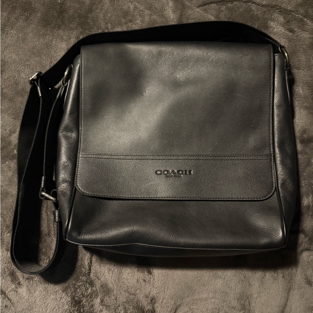 Coach Black Leather Messenger Bag